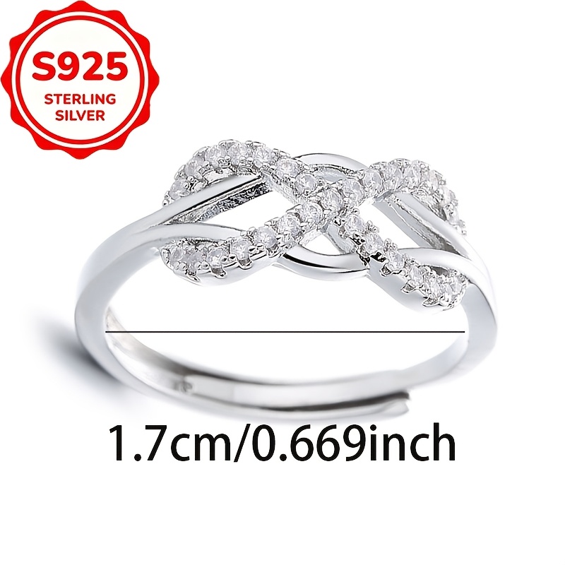 Women's S925 Silver Cross Open Ring, Elegant Gift